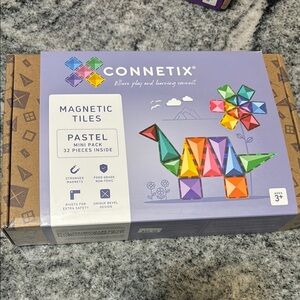 🎁🎁🎁CONNETIX Magnetic Tiles Pastel Mini Pack Building Blocks 32pc NEW IN BOX